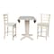 International Concepts 42 in Round Drop Leaf Counter Height Dining Table with 2 Stools in Unfinished - 3 Piece Set K-42DPT-23B-S6172-2 - alternate 5